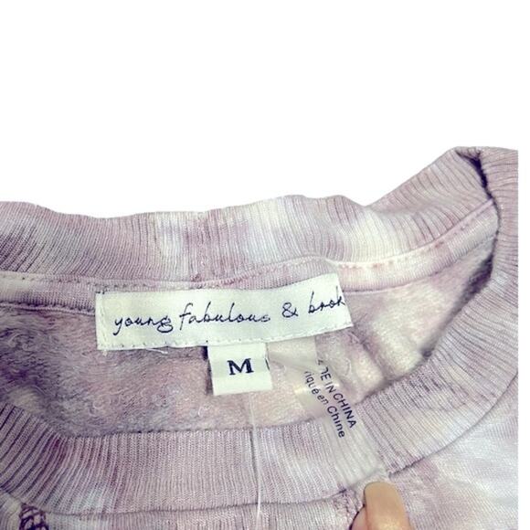 Young Fabulous & Broke Juliette Tie Dye Sweatshirt NWT Purple Gray Oversized - Picture 6 of 16